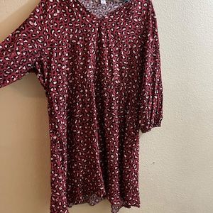 Old Navy Maroon Leopard print dress XXL